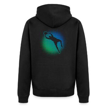 Fußball Torwart Fußballer Fußballspieler - Unisex Premium Bio Zip Hoodie - Schwarz - Hinten - Nico (187cm)