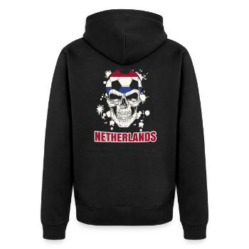Pays-Bas Football Joueur de football néerlandais Skull - Veste à capuche bio Premium Unisexe - noir - Dos - Nico (187cm)