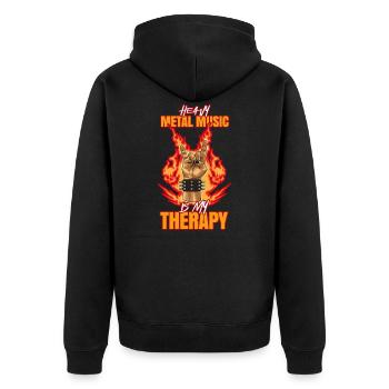 La musique heavy metal est ma thérapie - Veste à capuche bio Premium Unisexe - noir - Dos - Nico (187cm)