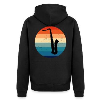 Saxophone Saxophone Homme Saxophone - Veste à capuche bio Premium Unisexe - noir - Dos - Nico (187cm)