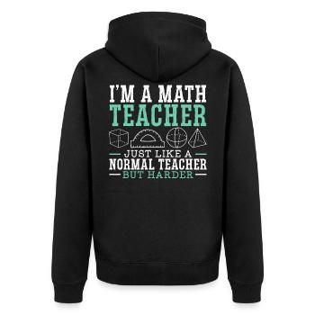 Je suis un professeur de mathématiques mathématicien Mathématiques - Veste à capuche bio Premium Unisexe - noir - Dos - Nico (187cm)