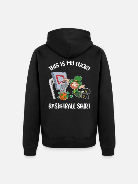 Cadeau Leprechaun Basketball Basketball - Veste à capuche bio Premium Unisexe - noir