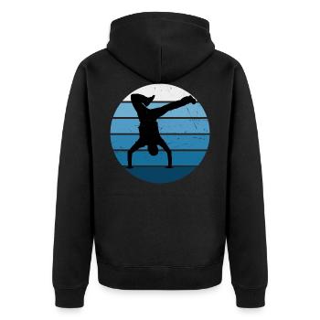 Bgirl Men Bboy Hiphop Hip Hop Break Dance - Veste à capuche bio Premium Unisexe - noir - Dos - Nico (187cm)