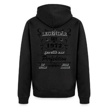 1972 Geburtstag Mann 50 Jahre Deko Lustig 50er 50 - Unisex Premium Bio Zip Hoodie - Schwarz - Hinten - Nico (187cm)
