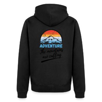 Randonnée Aventure - Dicton pour les amoureux de la nature - Veste à capuche bio Premium Unisexe - noir - Dos - Nico (187cm)