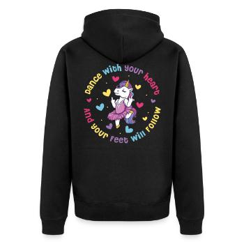 Dance With Your Heart Ballett Geschenk - Unisex Premium Bio Zip Hoodie - Schwarz - Hinten - Nico (187cm)