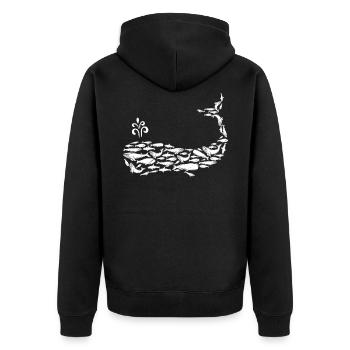 Whale Lover Marine Mammal Sea Animal Underwater - Unisex Premium Organic Zip Hoodie - black - Back - Nico (187cm)