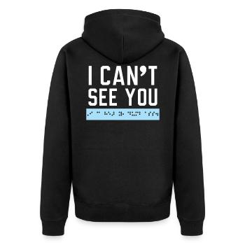 Braille Blind Awareness Visually Impaired - Unisex Premium Organic Zip Hoodie - black - Back - Nico (187cm)