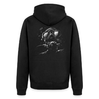 Diving Scuba Diver Gift Dive - Unisex Premium Organic Zip Hoodie - black - Back - Nico (187cm)