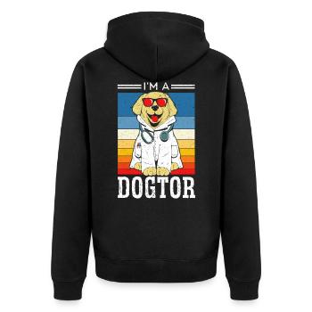 I'm A Dogtor Veterinarian Animal Doctor Future Vet - Unisex Premium Organic Zip Hoodie - black - Back - Nico (187cm)