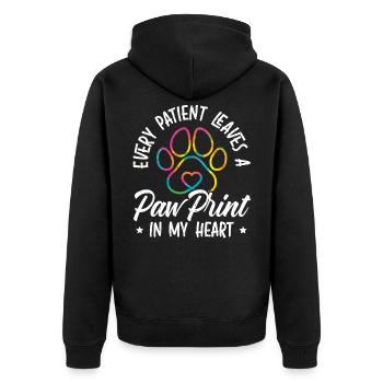 Pet Whisperer Animal Doctor Vet Veterinarian - Unisex Premium Organic Zip Hoodie - black - Back - Nico (187cm)