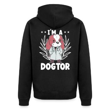 I'm A Dogtor Veterinarian Animal Doctor Future Vet - Unisex Premium Organic Zip Hoodie - black - Back - Nico (187cm)