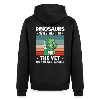 Dinosaurs Never Went To The Vet Veterinarian - Unisex Premium Organic Zip Hoodie - black - Back - Nico (187cm)