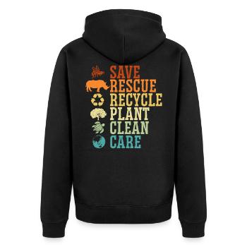 Environnementaliste Nature Recyclage Fête de la Terre mère - Veste à capuche bio Premium Unisexe - noir - Dos - Nico (187cm)
