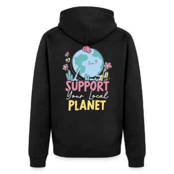 Environnementaliste Nature Recyclage Fête de la Terre mère - Veste à capuche bio Premium Unisexe - noir - Dos - Nico (187cm)