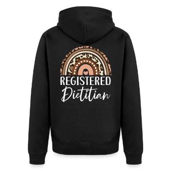 Registrierter Ernährungsberater Ernährungsberater Diät Job - Unisex Premium Bio Zip Hoodie - Schwarz - Hinten - Nico (187cm)