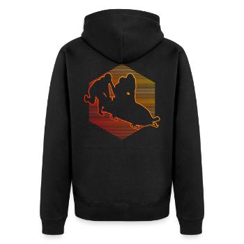 Bob fahren Bob Bobsport Zweierbob Bobbahn - Unisex Premium Bio Zip Hoodie - Schwarz - Hinten - Nico (187cm)