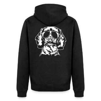 Bayerischer Gebirgsschweißhund cool Portrait Hunde - Unisex Premium Bio Zip Hoodie - Schwarz - Hinten - Nico (187cm)