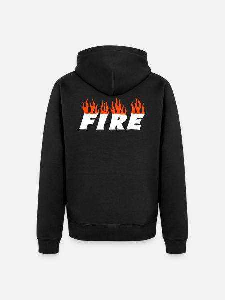 fire - Unisex Premium Organic Zip Hoodie - black