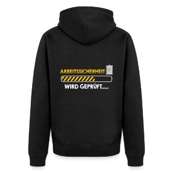 Fachkraft Arbeitssicherheit Ladebalken - Unisex Premium Bio Zip Hoodie - Schwarz - Hinten - Nico (187cm)