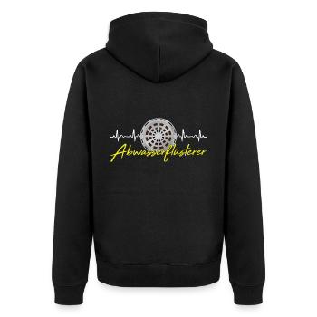 Abwassertechnik Kläranlage Herzschlag - Unisex Premium Bio Zip Hoodie - Schwarz - Hinten - Nico (187cm)