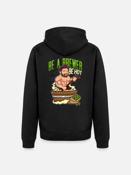 Sexy beer brewer - Unisex Premium Organic Zip Hoodie - black