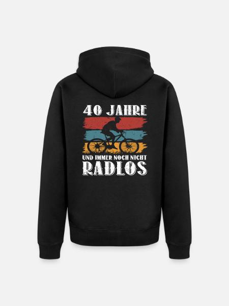 40 Geburtstag Fahrrad Bike Fahrradfahrer 40 Jahre - Unisex Premium Bio Zip Hoodie - Schwarz