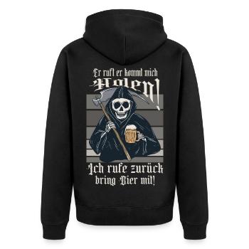 Il appelle je viendrai te chercher ! - Veste à capuche bio Premium Unisexe - noir - Dos - Nico (187cm)