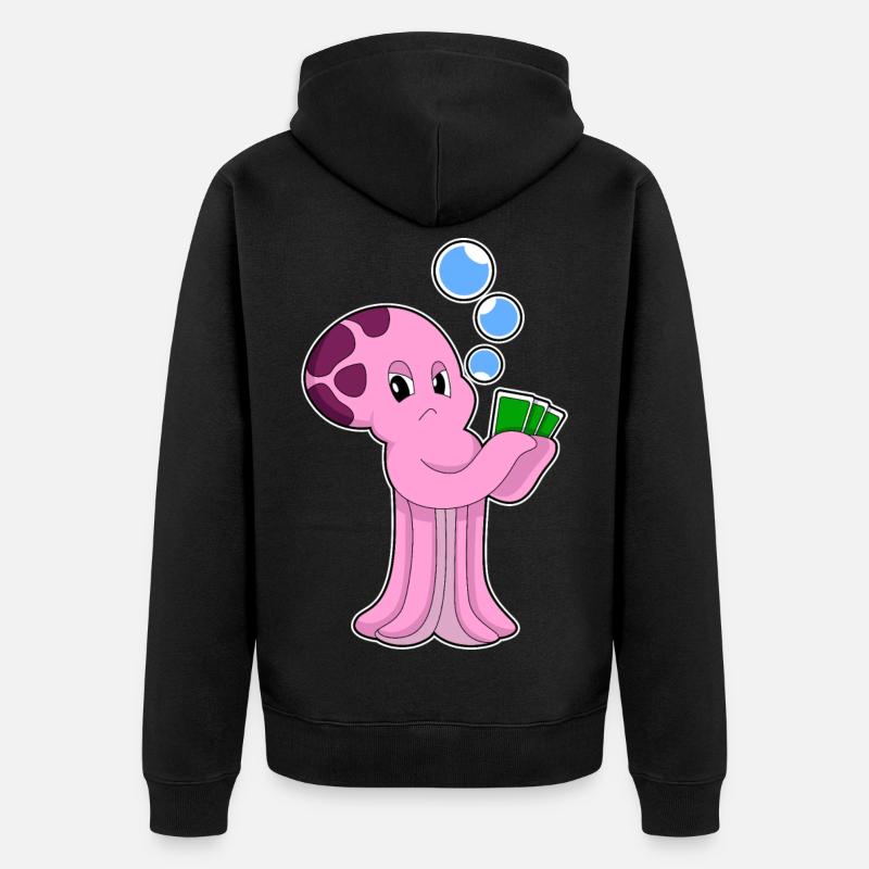 Cartes de poker Krake Poker - Veste à capuche bio Premium Unisexe - noir