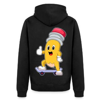Pencil Skater Skateboard - Veste à capuche bio Premium Unisexe - noir - Dos - Nico (187cm)