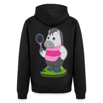 Raquette de tennis de tennis à cheval - Veste à capuche bio Premium Unisexe - noir - Dos - Nico (187cm)