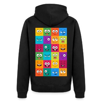 Motivation - Unisex Premium Bio Zip Hoodie - Schwarz - Hinten - Nico (187cm)
