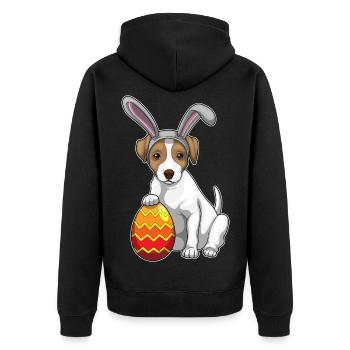Oreilles de lapin de Pâques de chien - Veste à capuche bio Premium Unisexe - noir - Dos - Nico (187cm)