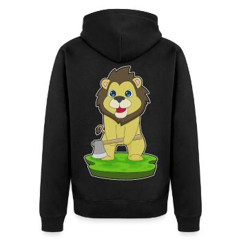 Forêt de la Hache du Lion Bûcheron - Veste à capuche bio Premium Unisexe - noir - Dos - Nico (187cm)