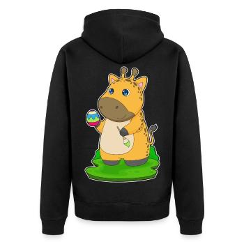 Coloriage de Pâques de la girafe - Veste à capuche bio Premium Unisexe - noir - Dos - Nico (187cm)