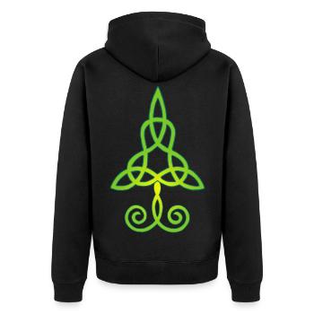 Trees and nature - Unisex Premium Organic Zip Hoodie - black - Back - Nico (187cm)