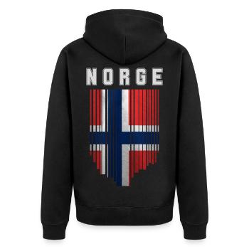 Norwegian flag, Norwegian pride - Unisex Premium Organic Zip Hoodie - black - Back - Nico (187cm)