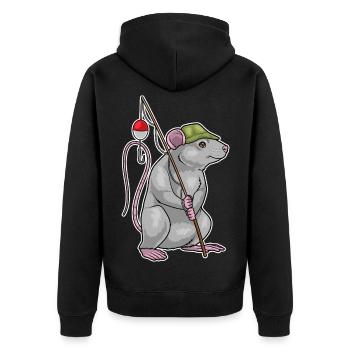 Canne à pêche pour pêcheurs rats Canne à pêche - Veste à capuche bio Premium Unisexe - noir - Dos - Nico (187cm)
