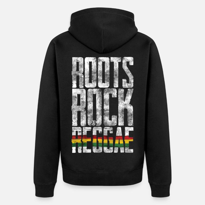 Drapeau Roots Rock Reggae - Veste à capuche bio Premium Unisexe - noir