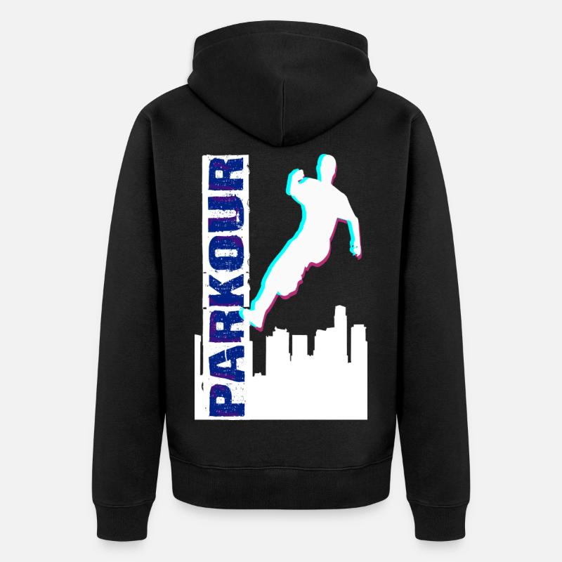 Parkour - Unisex Premium Bio Zip Hoodie - Schwarz