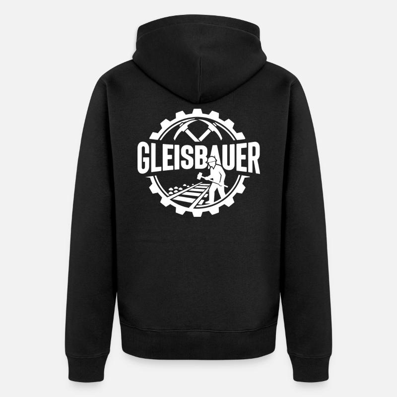 Track Builder Construction Site Railway - Unisex Premium Organic Zip Hoodie - black