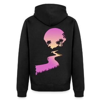 Suivre la rivière - Veste à capuche bio Premium Unisexe - noir - Dos - Nico (187cm)