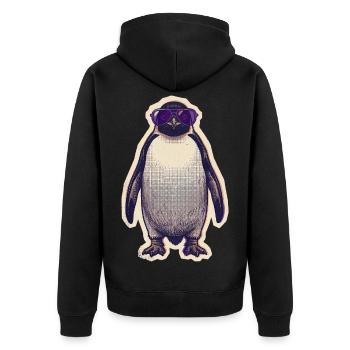 Pingouin avec lunettes de soleil - Veste à capuche bio Premium Unisexe - noir - Dos - Nico (187cm)
