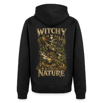 Pharmacien collectionneur d’herbes sorcière par nature - Veste à capuche bio Premium Unisexe - noir - Dos - Nico (187cm)