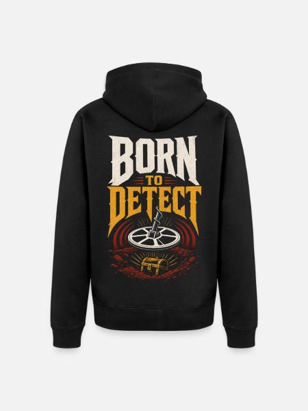 Metalldetektor Schatzsuche - Unisex Premium Bio Zip Hoodie - Schwarz