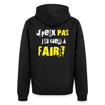 J'ai rien à Faire - Veste à capuche bio Premium Unisexe - noir - Dos - Nico (187cm)