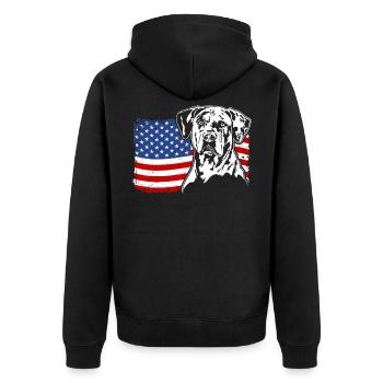 Catahoula Chien Léopard Amérique Drapeau Chiens Wilsigns - Veste à capuche bio Premium Unisexe - noir - Dos - Nico (187cm)