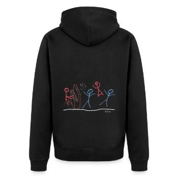 Piano stick man, woman music leisure hobby - Unisex Premium Organic Zip Hoodie - black - Back - Nico (187cm)