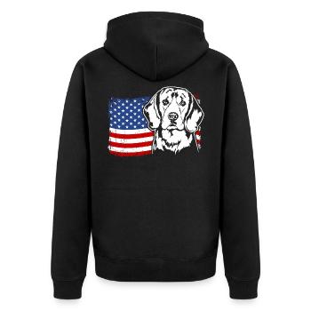 Beagle US Amérique Drapeau Chiens Chien Wilsigns - Veste à capuche bio Premium Unisexe - noir - Dos - Nico (187cm)