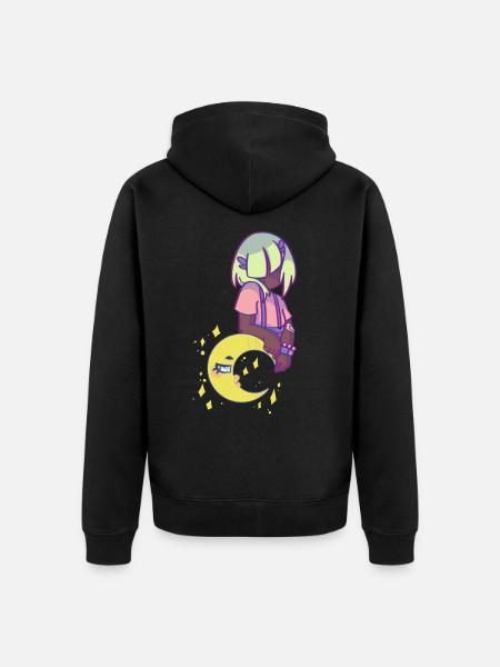 Pp and the Moon - Unisex Premium Organic Zip Hoodie - black